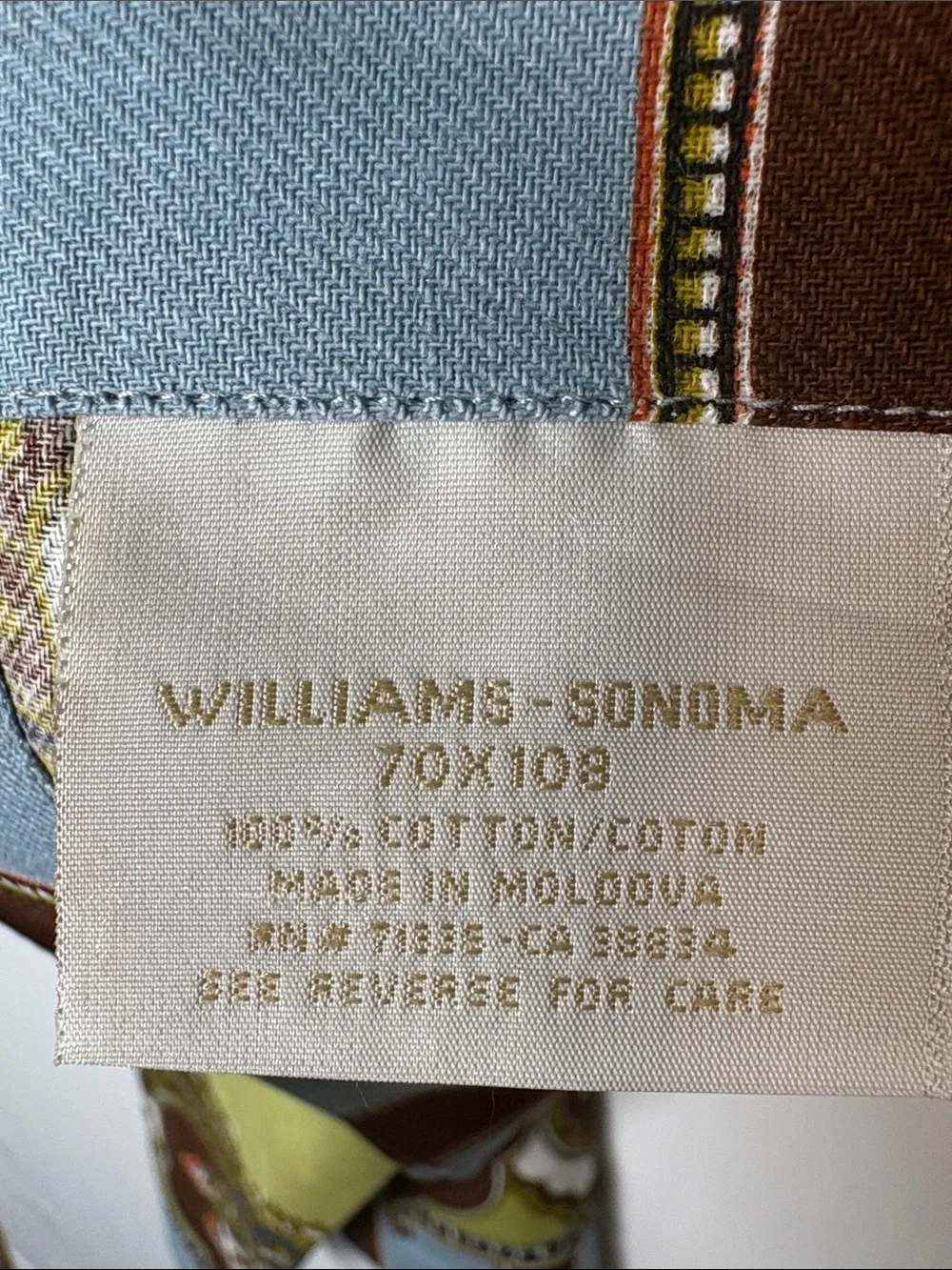 WILLIAMS SONOMA Cotton Mediterranean Print Design 70